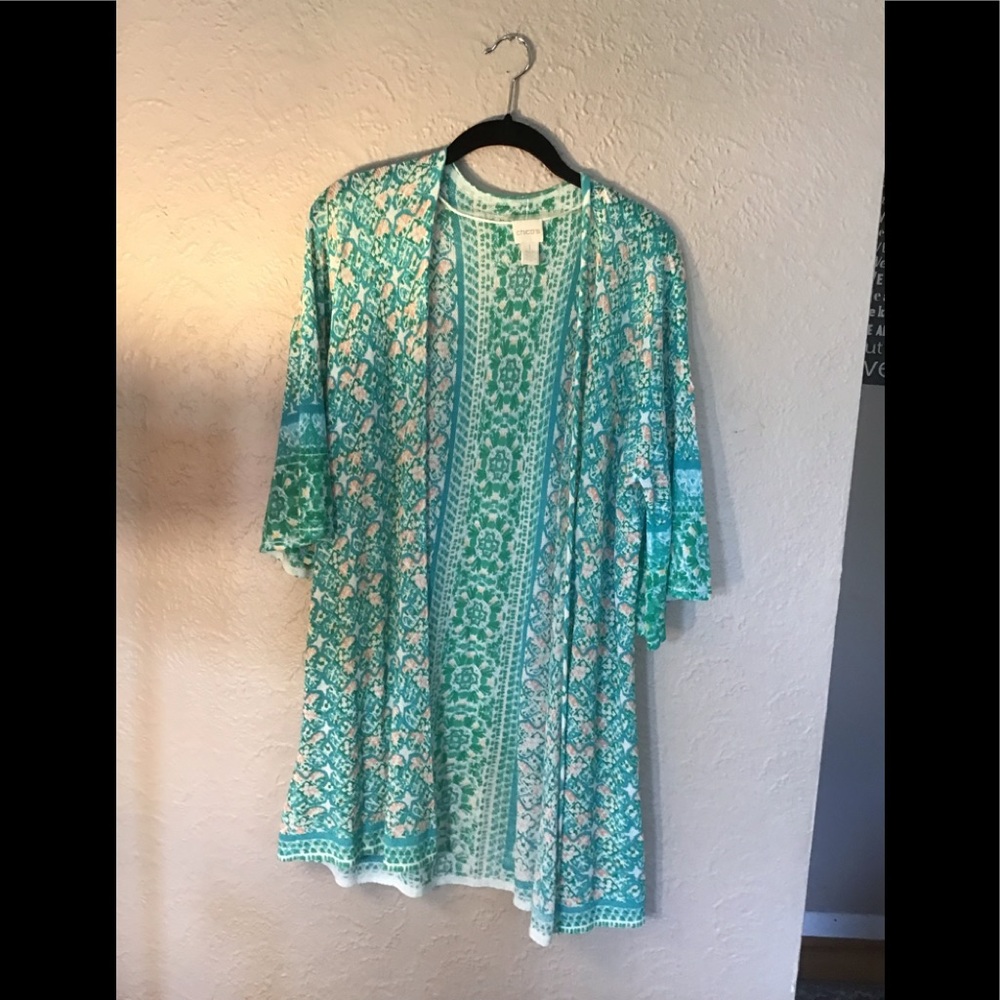 Cardigan knee length Chico’s size 1
